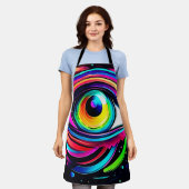 Levendige Psychedelische Oogkunst Schort (Gedragen)