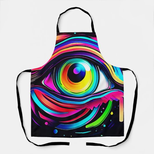 Levendige Psychedelische Oogkunst Schort (Voorkant)