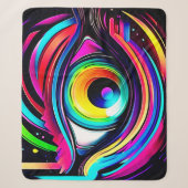 Levendige Psychedelische Oogkunst Sherpa Deken (Voorkant)