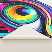 Levendige Psychedelische Oogkunst Sherpa Deken (3/4)