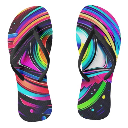 Levendige Psychedelische Oogkunst Teenslippers (Voetbed)