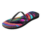Levendige Psychedelische Oogkunst Teenslippers (Schuin)