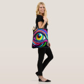 Levendige Psychedelische Oogkunst Tote Bag (Op model)