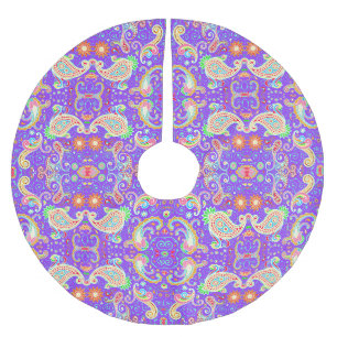 Levendige psychedelische paisley kerstboom rok