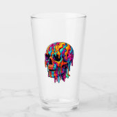 Levendige psychedelische schedel glas (Voorkant)
