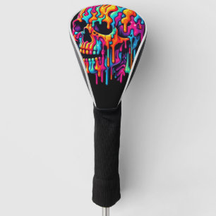 Levendige psychedelische schedel golfheadcover