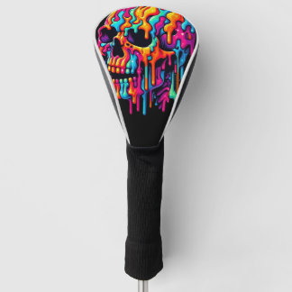 Levendige psychedelische schedel golfheadcover
