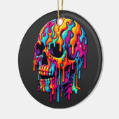 Levendige psychedelische schedel keramisch ornament (Links)