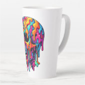 Levendige psychedelische schedel latte mok (Rechterhoek)