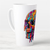 Levendige psychedelische schedel latte mok (Linkerhoek)