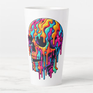 Levendige psychedelische schedel latte mok