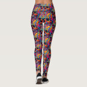 Levendige psychedelische schedel leggings (Achterkant)