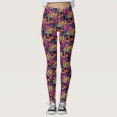 Levendige psychedelische schedel leggings (Voorkant)