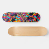 Levendige psychedelische schedel persoonlijk skateboard (Horizontaal)