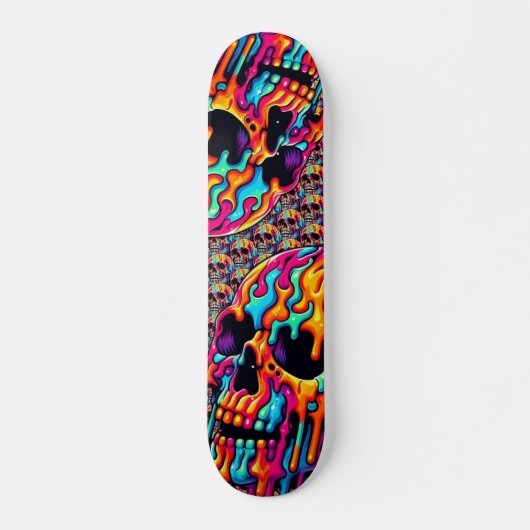 Levendige psychedelische schedel persoonlijk skateboard (Voorkant)