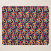 Levendige psychedelische schedel sherpa deken (Voorkant (horizontaal))