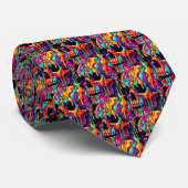 Levendige psychedelische schedel stropdas (Opgerold)