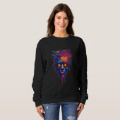 Levendige Psychedelische Trippy Face Mind Meltdown Trui (Voorkant volledig)