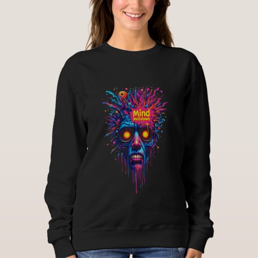 Levendige Psychedelische Trippy Face Mind Meltdown Trui (Voorkant)
