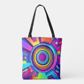 Levendige psychedelische vortexkunst tote bag (Achterkant)