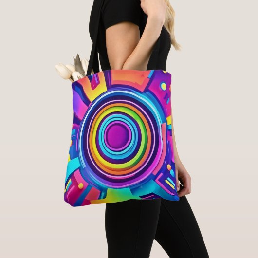 Levendige psychedelische vortexkunst tote bag (Dichtbij)