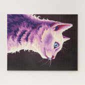 Levendige Psychedelische Witte Kat Pop Art Legpuzzel (Horizontaal)
