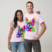 Levendige Pup: Abstracte Hondenkunst T-shirt (Unisex)