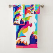 Levendige puppykunst bad handdoek (Insitu)