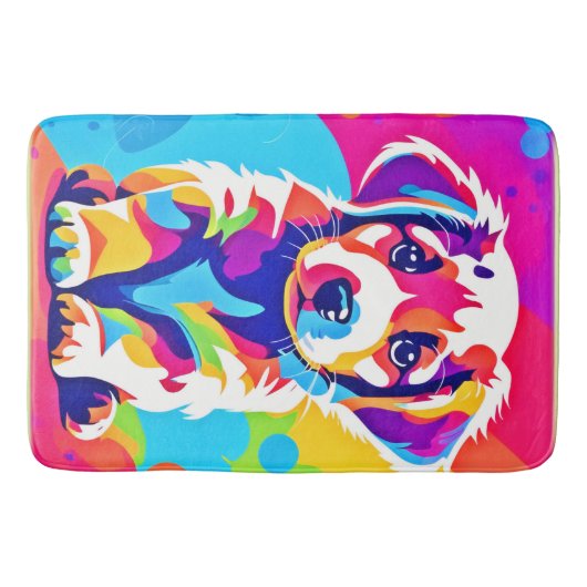 Levendige puppykunst badmat (Voorkant)