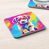 Levendige puppykunst bier onderzetter (Linkerzijde)