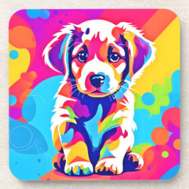 Levendige puppykunst bier onderzetter