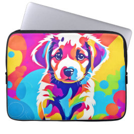 Levendige puppykunst laptop sleeve