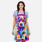 Levendige puppykunst schort (Gedragen)