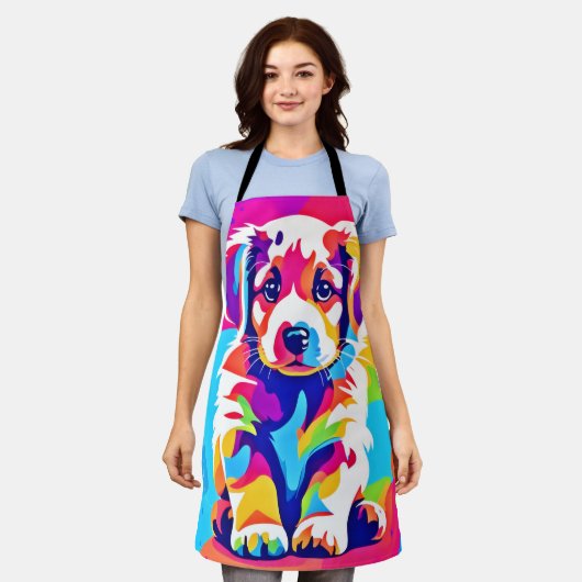 Levendige puppykunst schort (Gedragen)