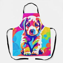 Levendige puppykunst schort