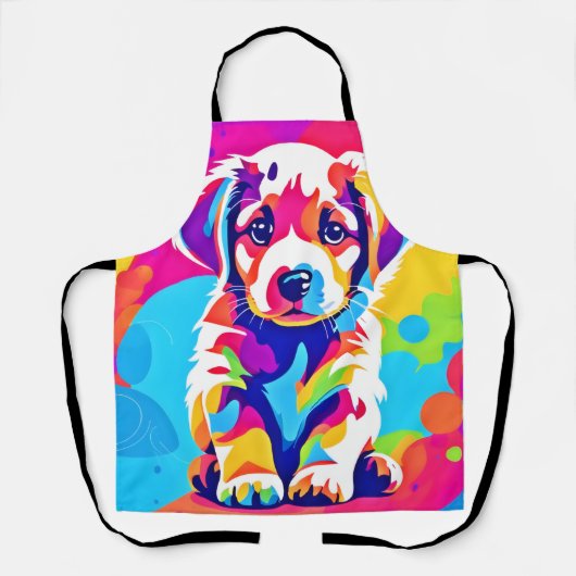 Levendige puppykunst schort (Voorkant)