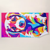 Levendige puppykunst strandlaken (Voorkant)