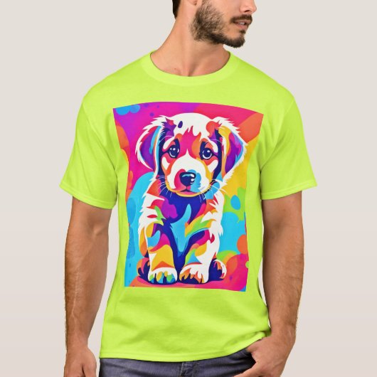 Levendige puppykunst t-shirt (Voorkant)