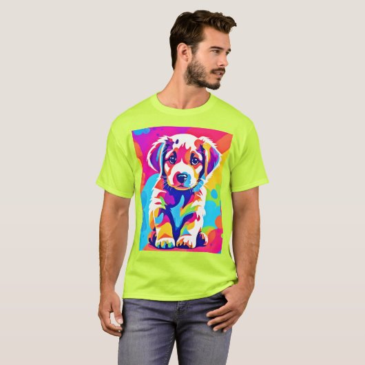 Levendige puppykunst t-shirt (Voorkant volledig)