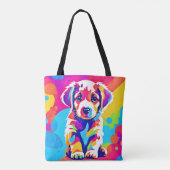 Levendige puppykunst tote bag (Achterkant)