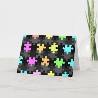 Levendige puzzel stukken patroon kaart