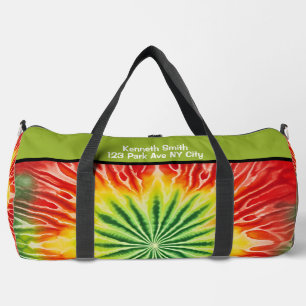 Levendige radiale tie-dye monogram persoonlijke re plunjezak