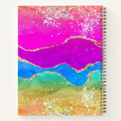 Levendige Rainbow Agate Gold Glitter Notitieboek (Achterkant)