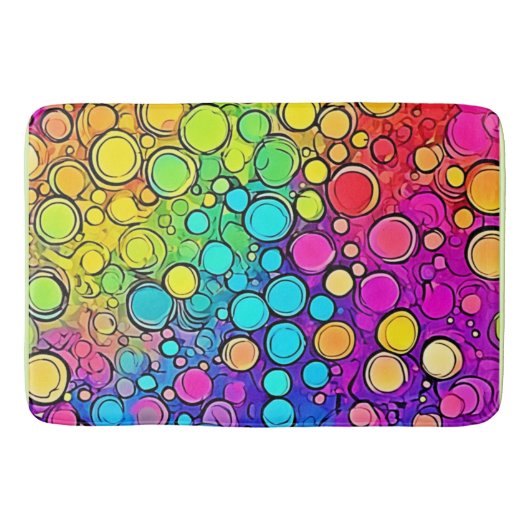 Levendige Rainbow Bubble Abstraction Badmat (Voorkant)