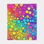 Levendige Rainbow Bubble Abstraction Fleece Deken (Voorkant)