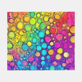 Levendige Rainbow Bubble Abstraction Fleece Deken (Voorkant (Horizontaal))