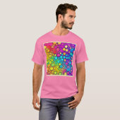Levendige Rainbow Bubble Abstraction T-shirt (Voorkant volledig)