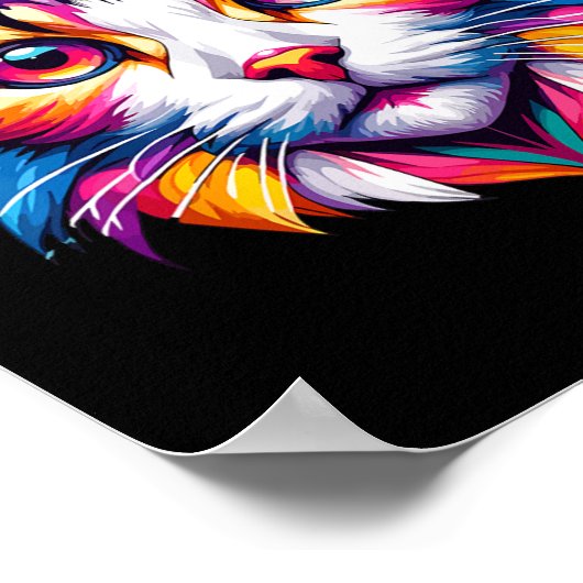 Levendige Rainbow Cat Cat liefhebbers Kat liefhebb Poster (Hoek)