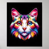 Levendige Rainbow Cat Cat liefhebbers Kat liefhebb Poster (Voorkant)