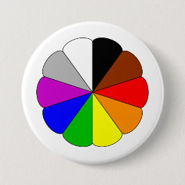 Levendige Rainbow Circle-Buttonnen - Kleurrijk en  Ronde Button 7,6 Cm